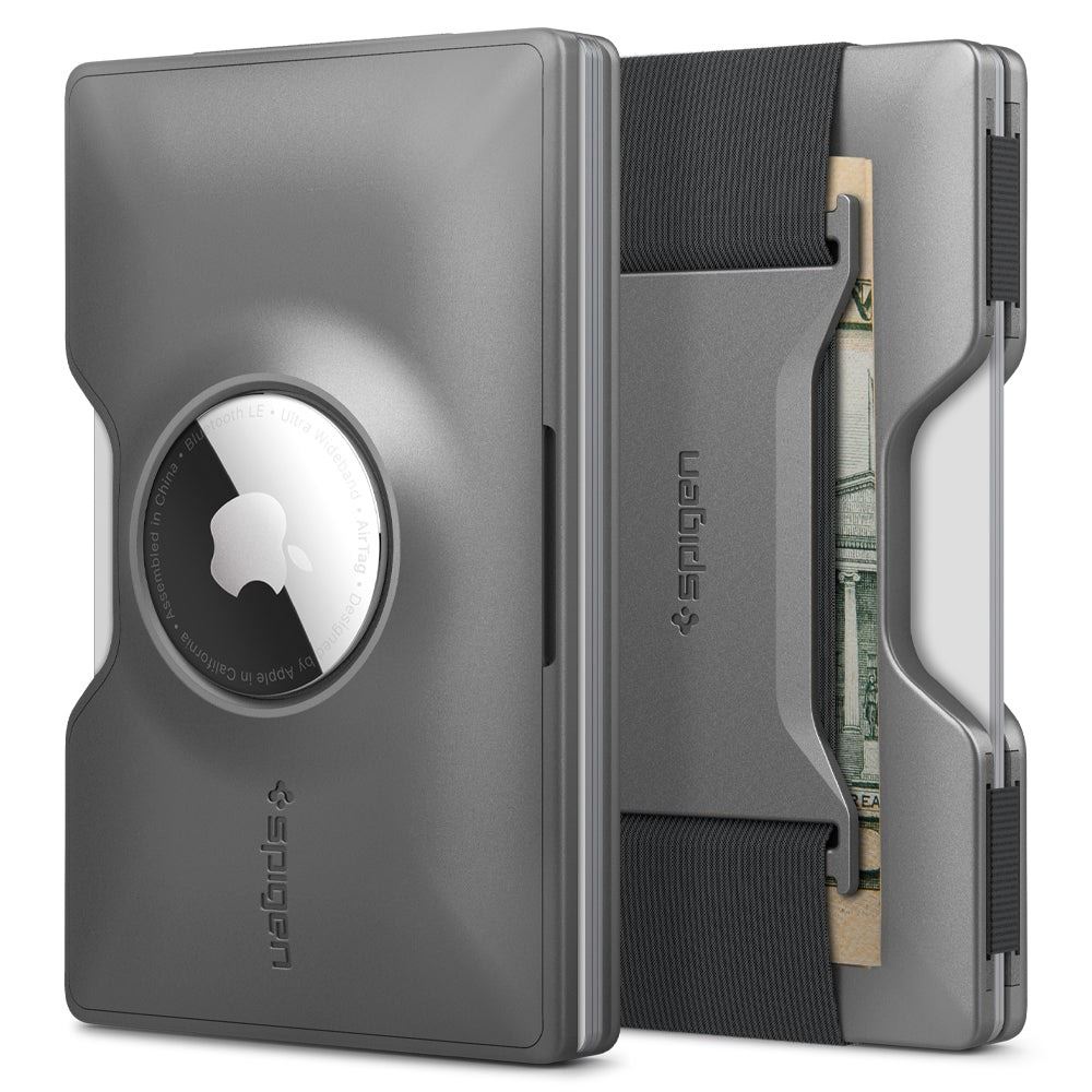 Spigen Wallet S Card Holder with Card Key Ring, gunmetal - AirTag (3)