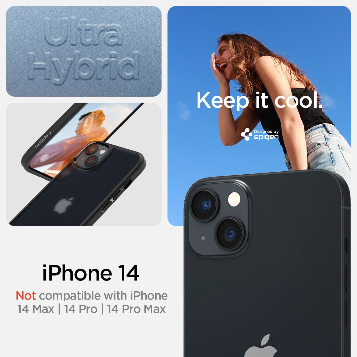 Spigen Ultra Hybrid, frost black - iPhone 14 (8)