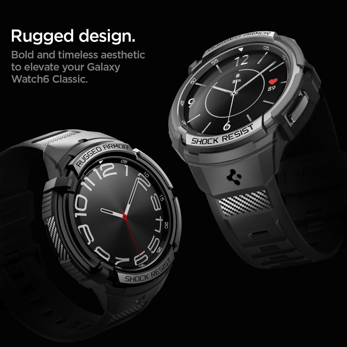 Spigen Rugged Armor Pro, black - Samsung Galaxy Watch6 Classic 47mm (14)