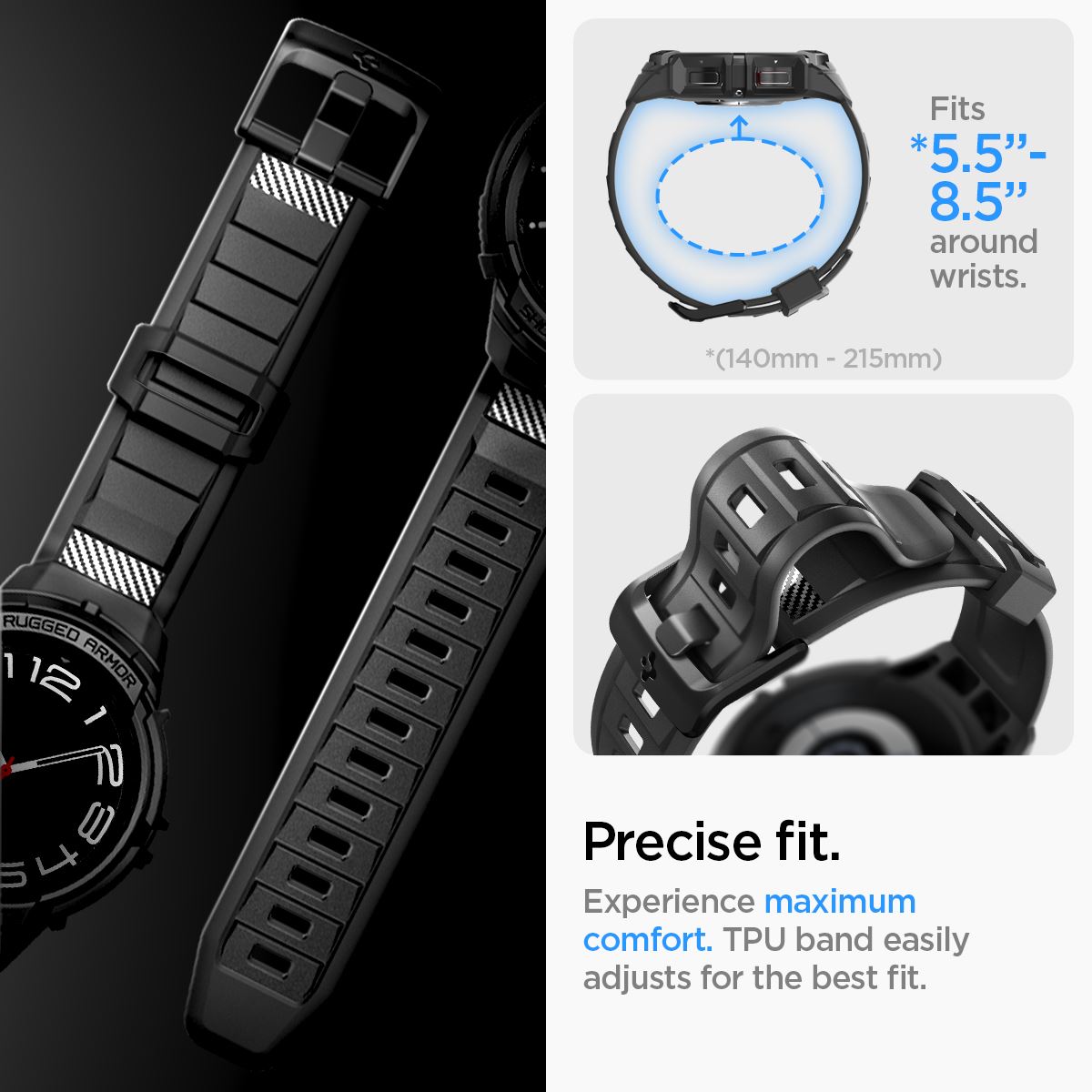 Spigen Rugged Armor Pro, black - Samsung Galaxy Watch6 Classic 47mm (15)