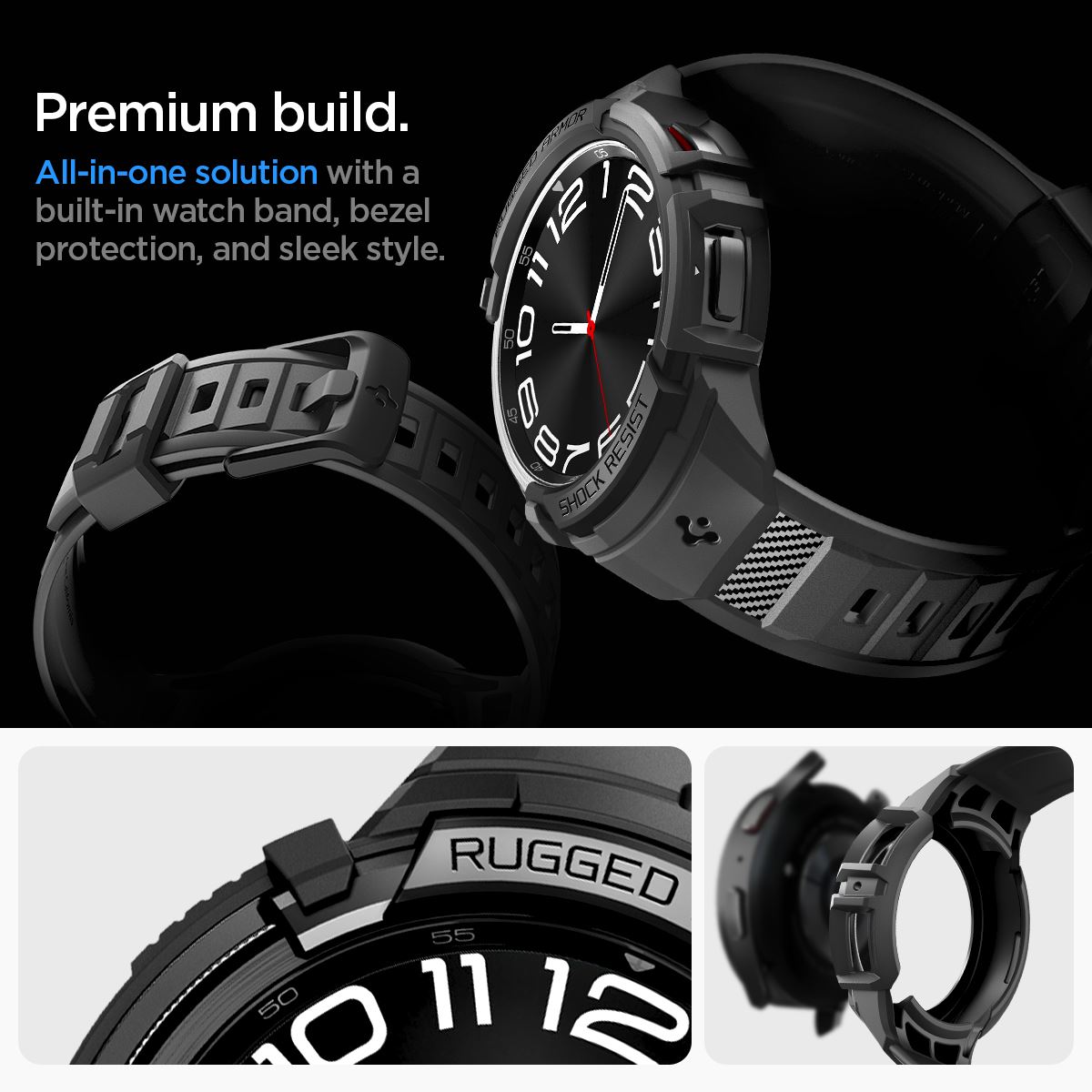 Spigen Rugged Armor Pro, black - Samsung Galaxy Watch6 Classic 47mm (18)