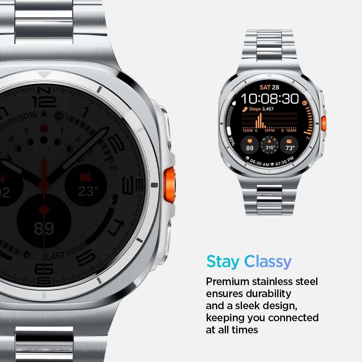 Spigen Modern Fit 316L, silver - Samsung Galaxy Watch Ultra (10)