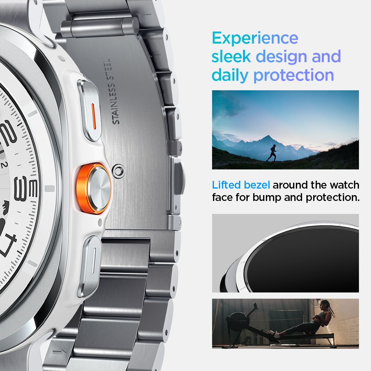 Spigen Modern Fit 316L, silver - Samsung Galaxy Watch Ultra (11)