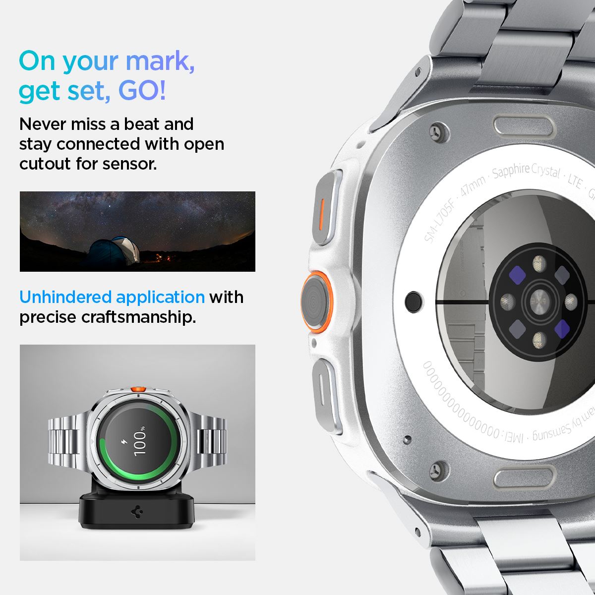 Spigen Modern Fit 316L, silver - Samsung Galaxy Watch Ultra (12)