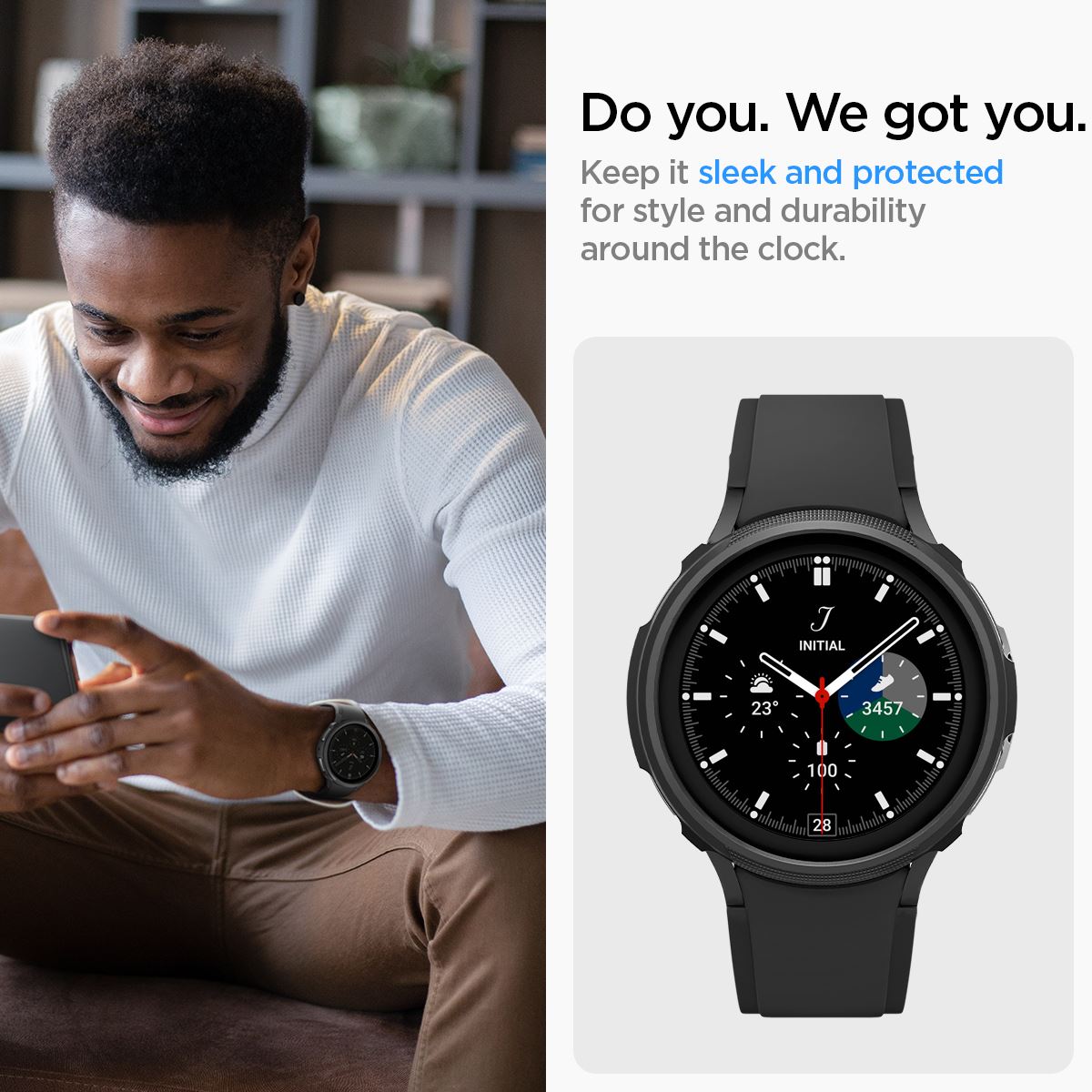 Spigen Liquid Air, black - Samsung Galaxy Watch5 Pro 45mm (10)