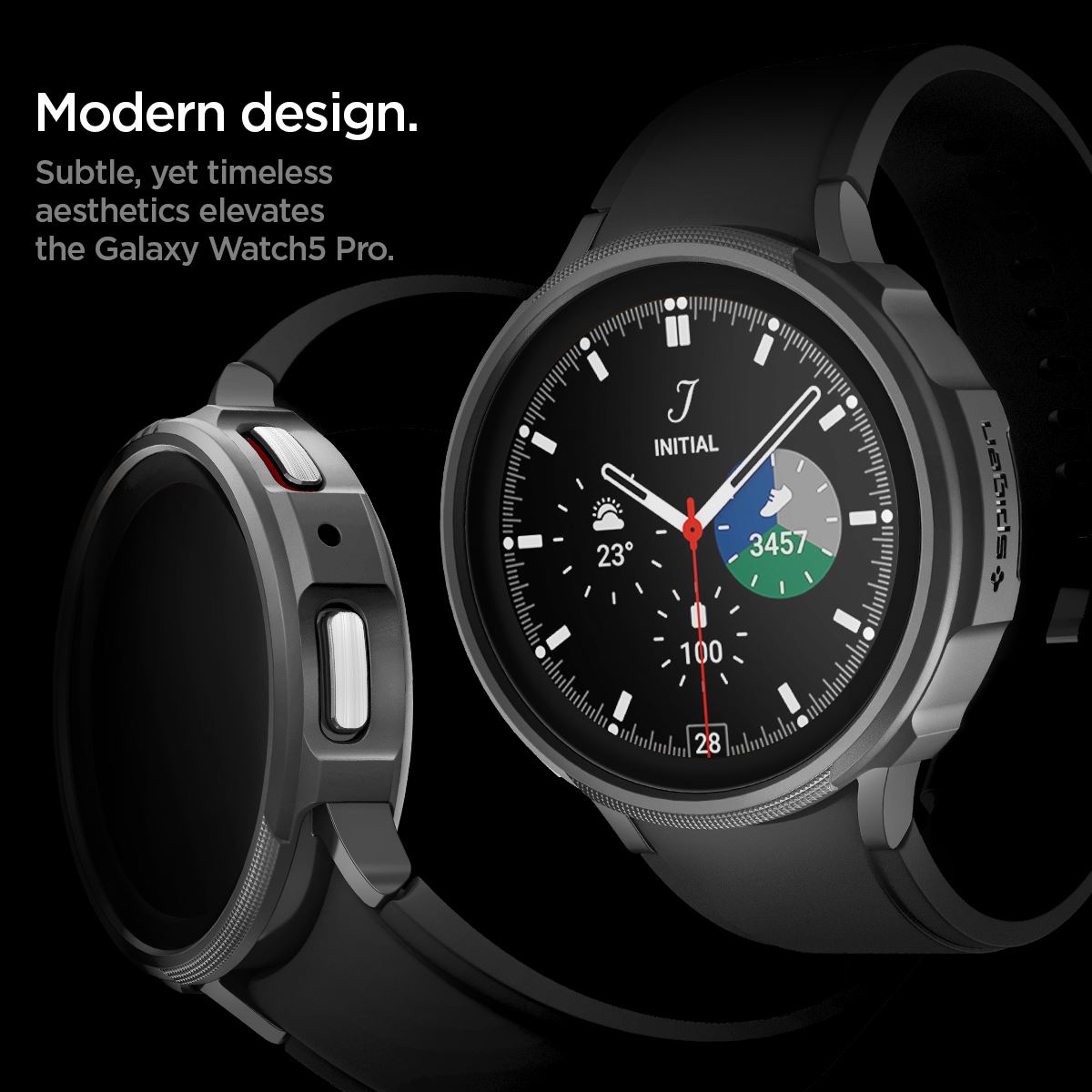 Spigen Liquid Air, black - Samsung Galaxy Watch5 Pro 45mm (11)