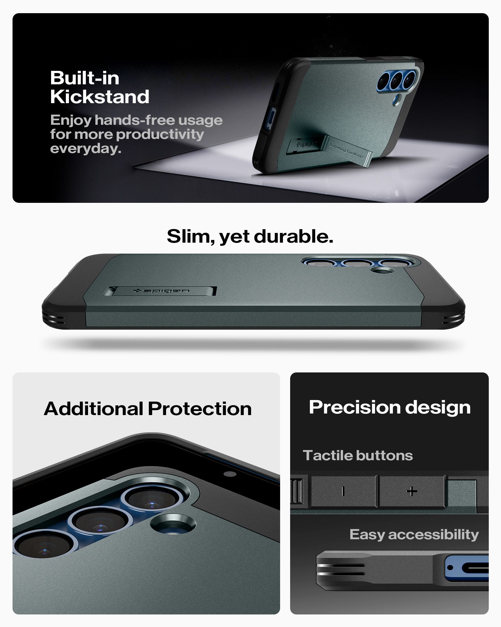 Spigen Tough Armor MagSafe, abyss green - Samsung Galaxy S25+ (19)