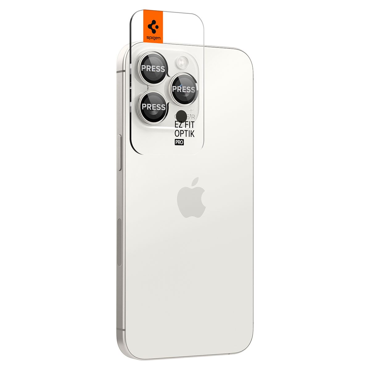 Spigen Glass tR EZ Fit Optik Pro 2 Pack, white tita - iPhone 17/16/15 Pro / 17/16/15 Pro Max (2)
