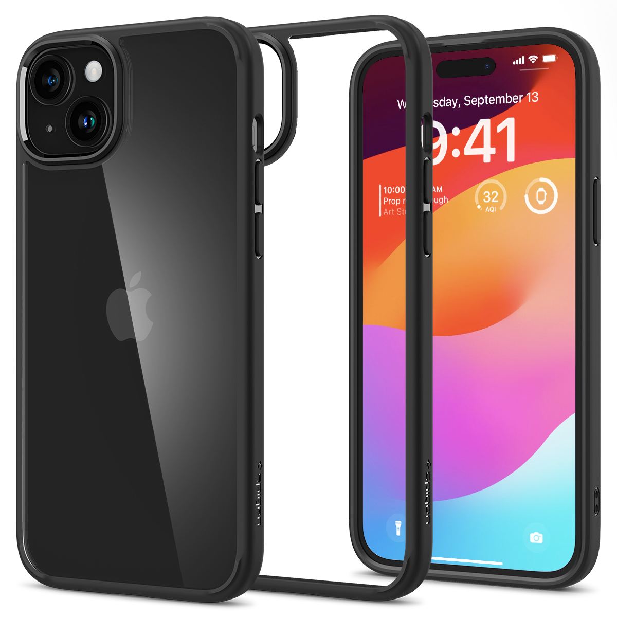 Spigen Crystal Hybrid, matte black - iPhone 15 Plus (1)