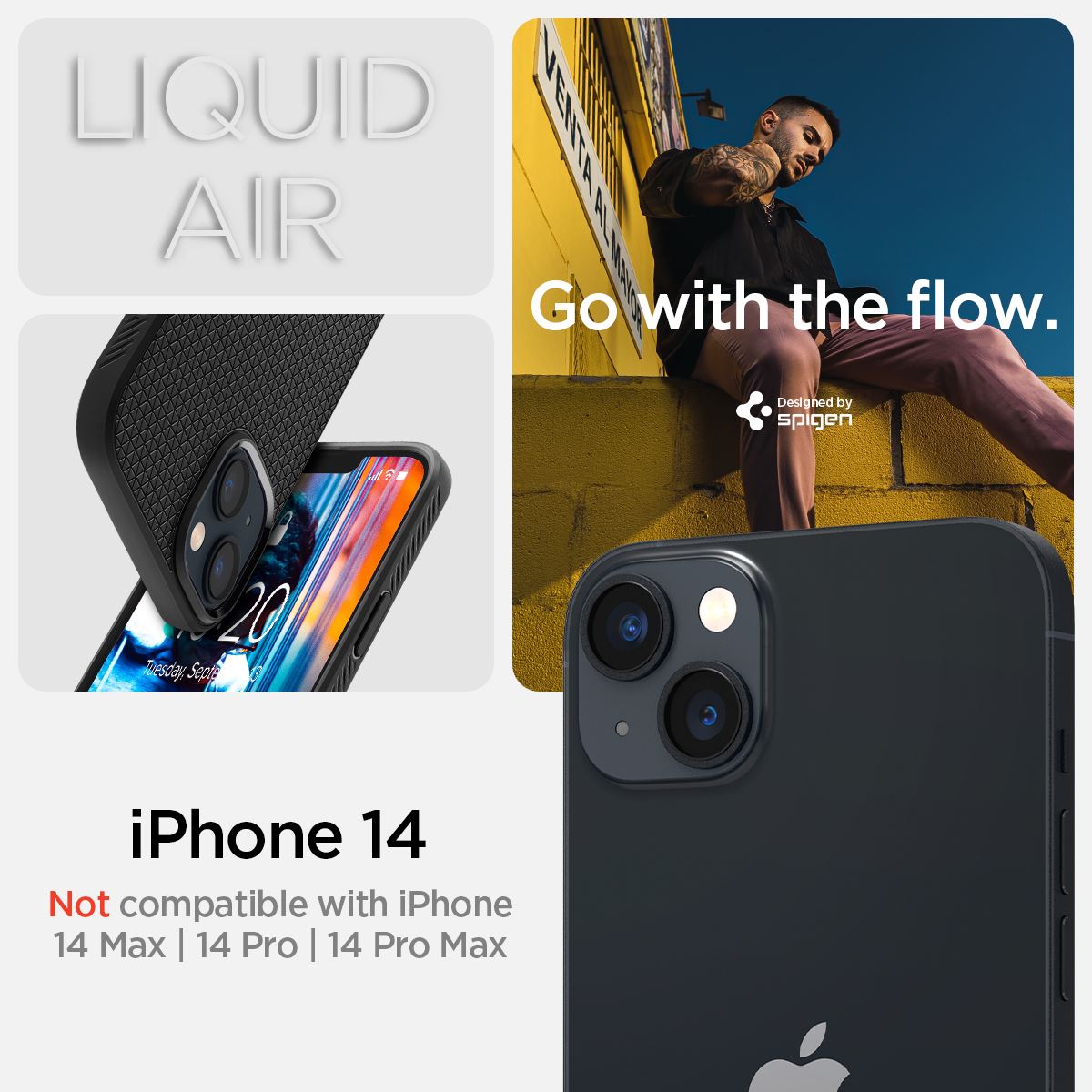 Spigen Liquid Air, matte black - iPhone 14 (11)