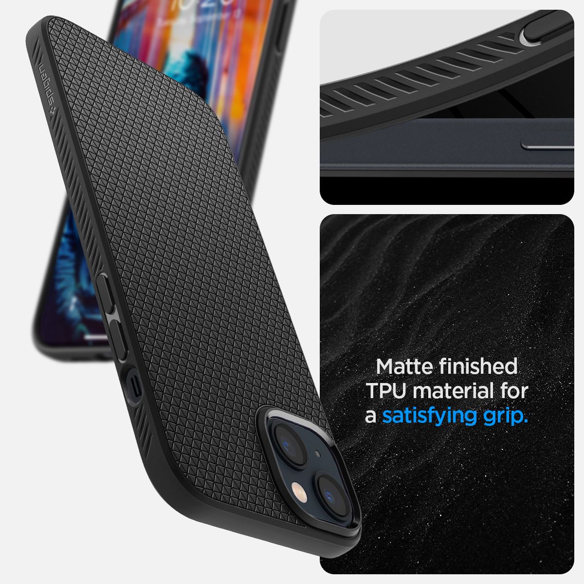 Spigen Liquid Air, matte black - iPhone 14 (13)