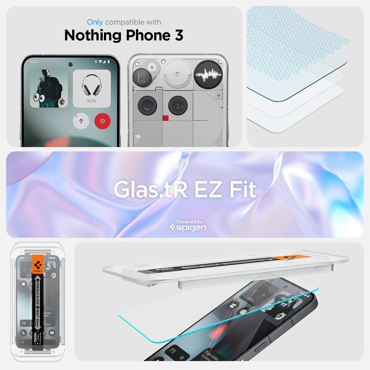 Spigen Glass tR EZ Fit 2 Pack, transparency - Nothing Phone (3) (2)