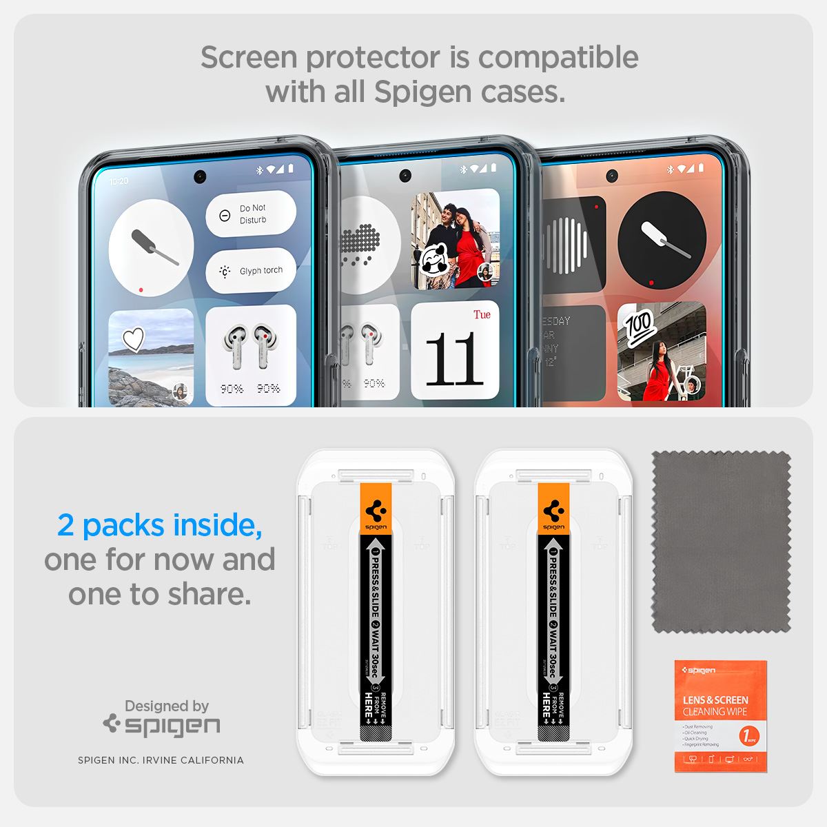 Spigen Glass tR EZ Fit 2 Pack, transparency - Nothing Phone (3) (7)