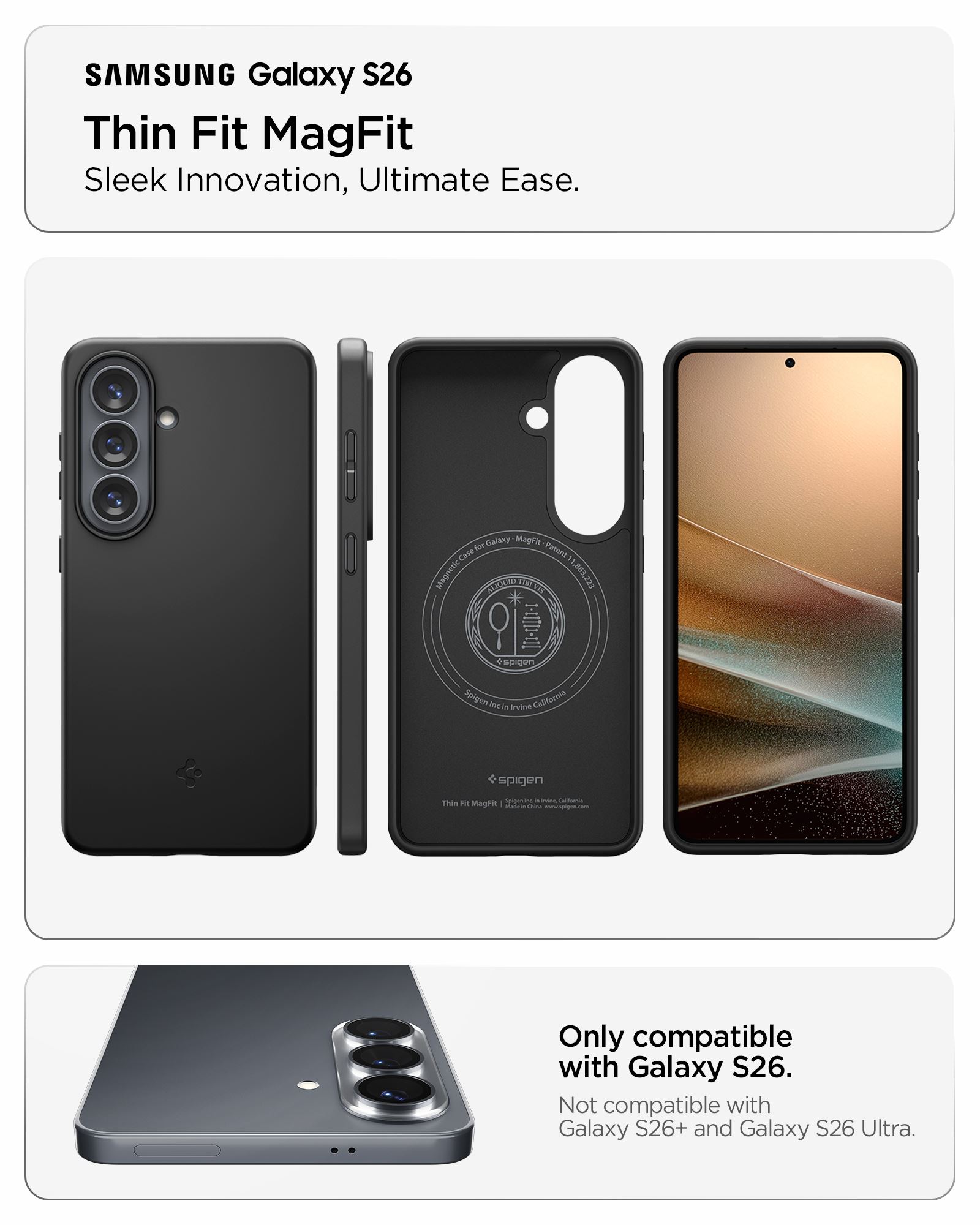 Spigen Thin Fit MagSafe, black - Samsung Galaxy S26 (10)