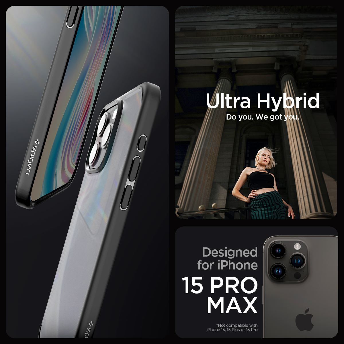 Spigen Ultra Hybrid, frost black - iPhone 15 Pro Max (10)