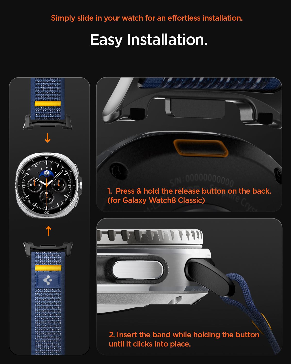 Spigen Athlex Air Active Band, navy - Samsung Galaxy Watch 8 46mm/44mm/40mm (17)