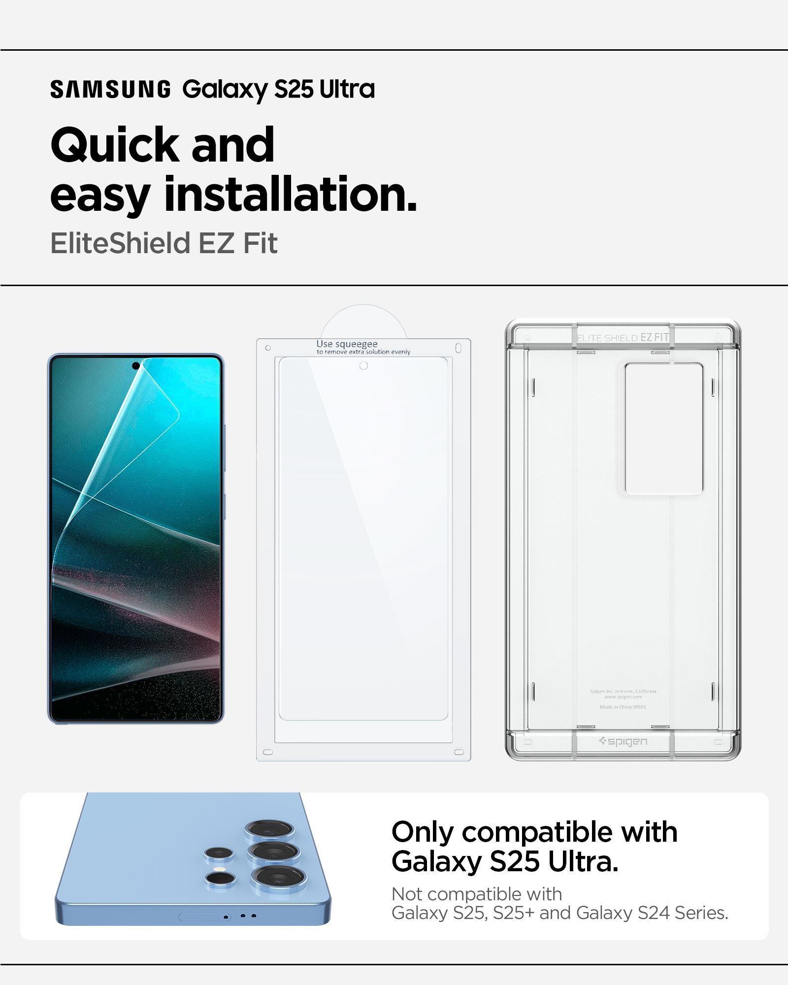 Spigen EliteShield EZ Fit HD 1 Pack - Samsung Galaxy S25 Ultra (6)