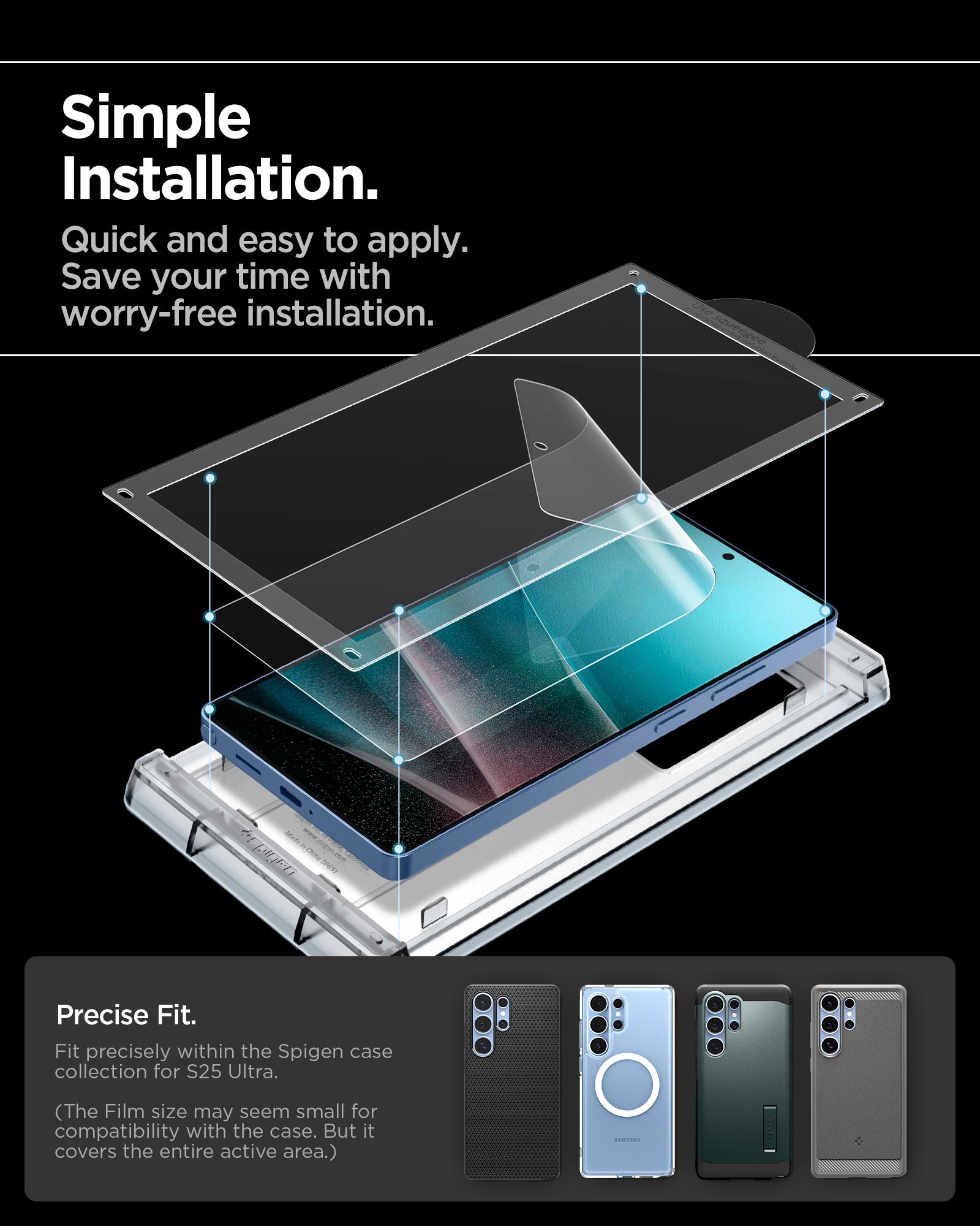 Spigen EliteShield EZ Fit HD 1 Pack - Samsung Galaxy S25 Ultra (8)