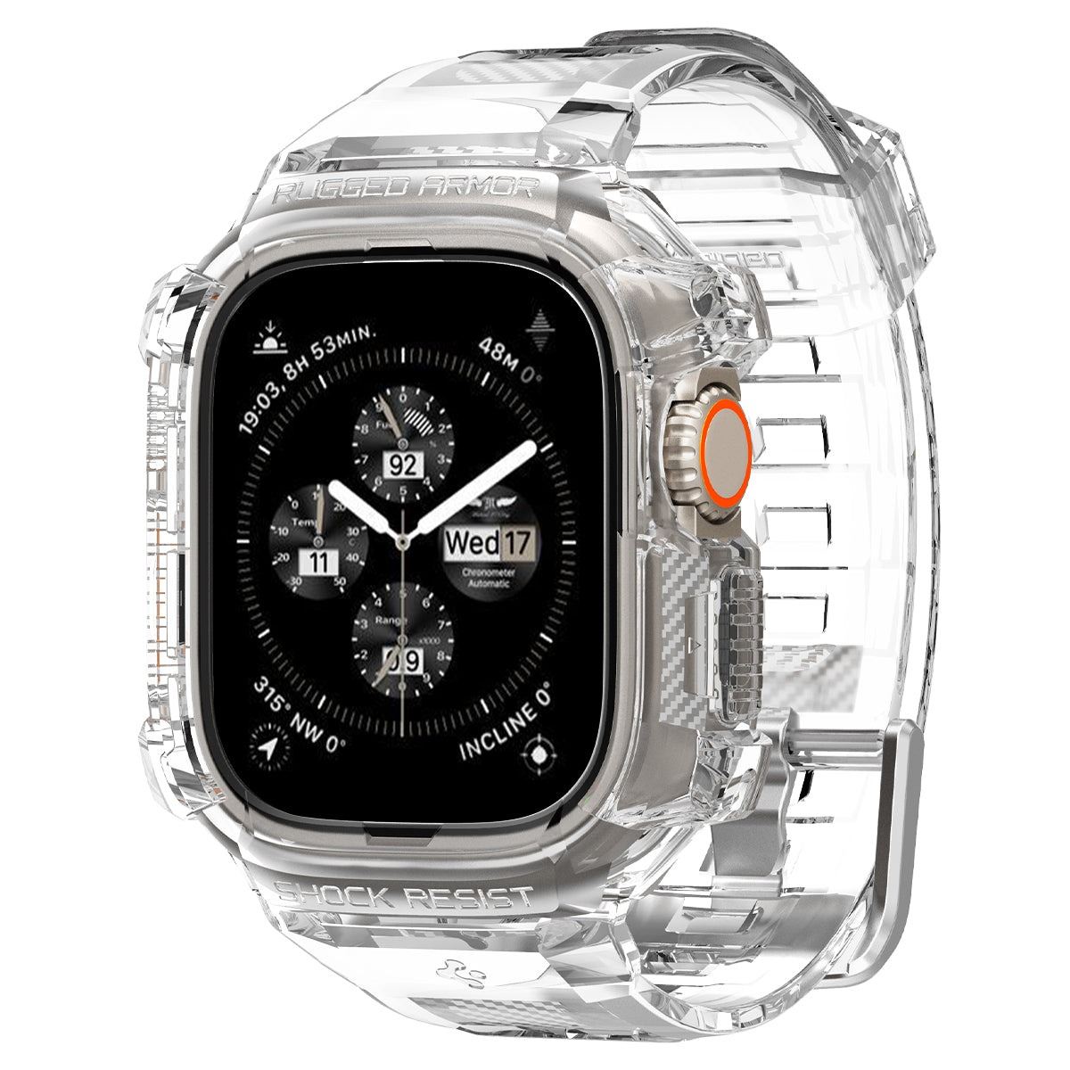 Spigen Rugged Armor Pro, crystal clear - Apple Watch Ultra 3/2/1