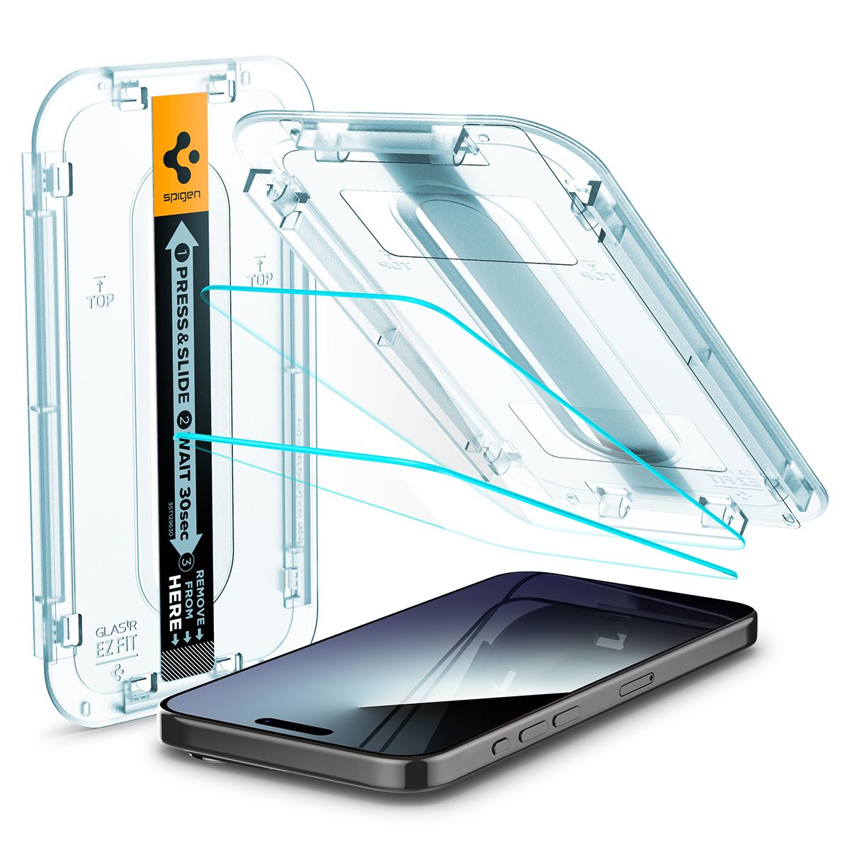 Spigen Glass tR EZ Fit 2 Pack, transparency - iPhone 15 Pro (1)