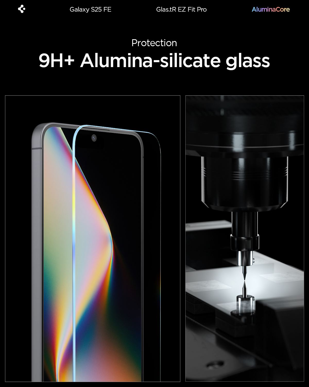 Spigen Glass tR EZ Fit Pro HD 1 Pack, transparency - Samsung Galaxy S25 FE (10)