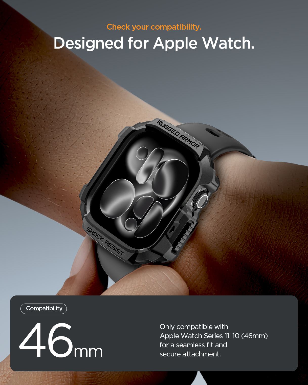 Spigen Rugged Armor 2, matte black - Apple Watch 11 46mm (11)