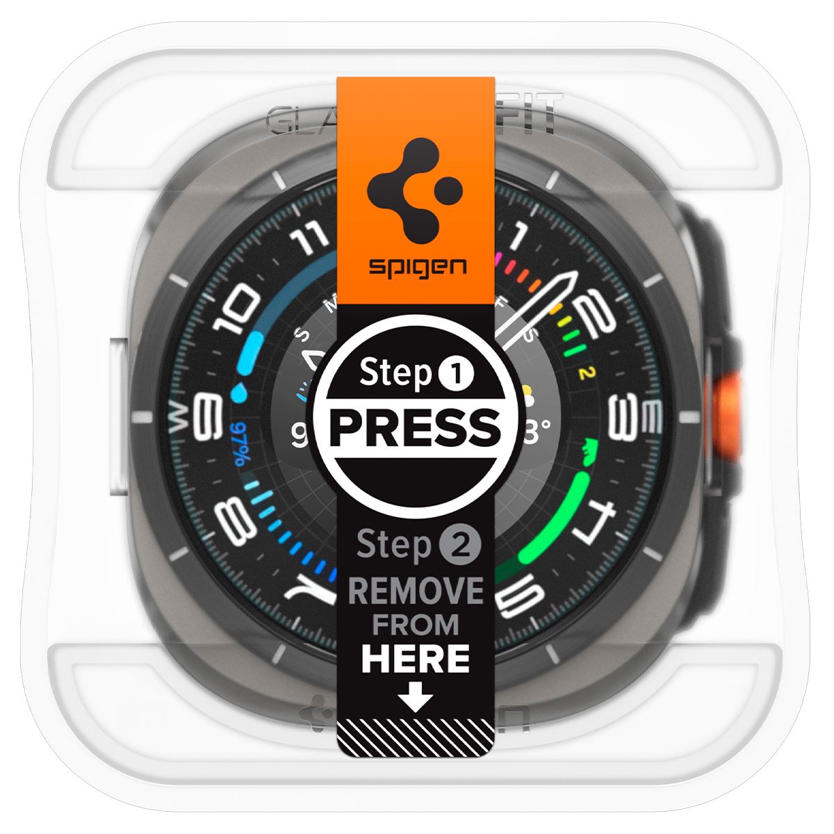 Spigen Glass tR EZ Fit 2 Pack , transparency - Samsung Galaxy Watch Ultra (2)