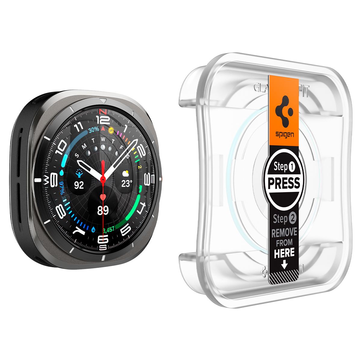 Spigen Glass tR EZ Fit 2 Pack , transparency - Samsung Galaxy Watch Ultra (3)