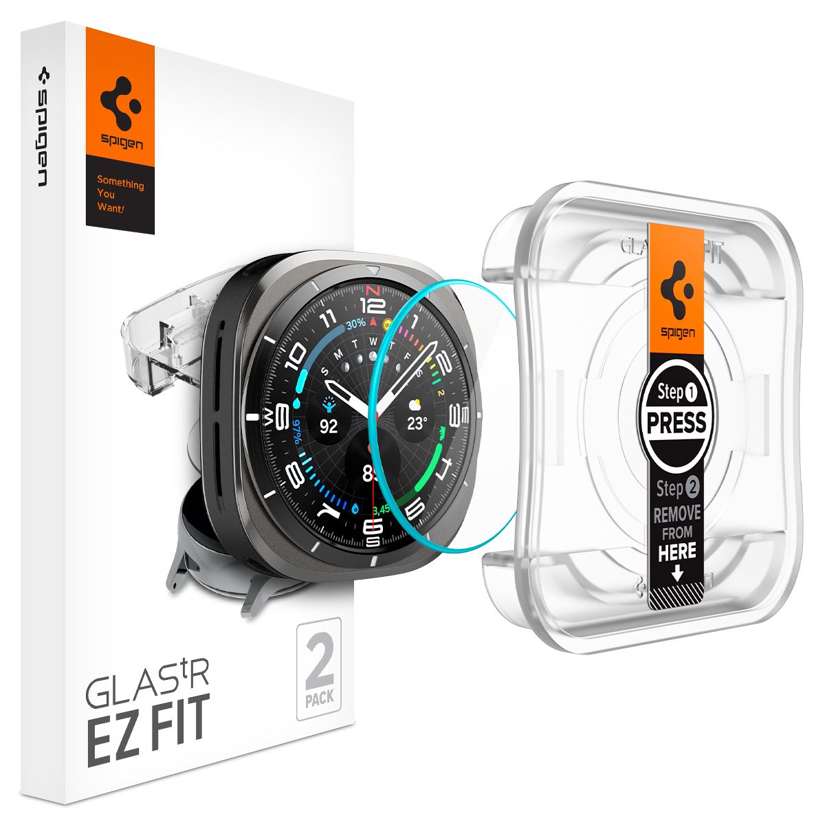 Spigen Glass tR EZ Fit 2 Pack , transparency - Samsung Galaxy Watch Ultra