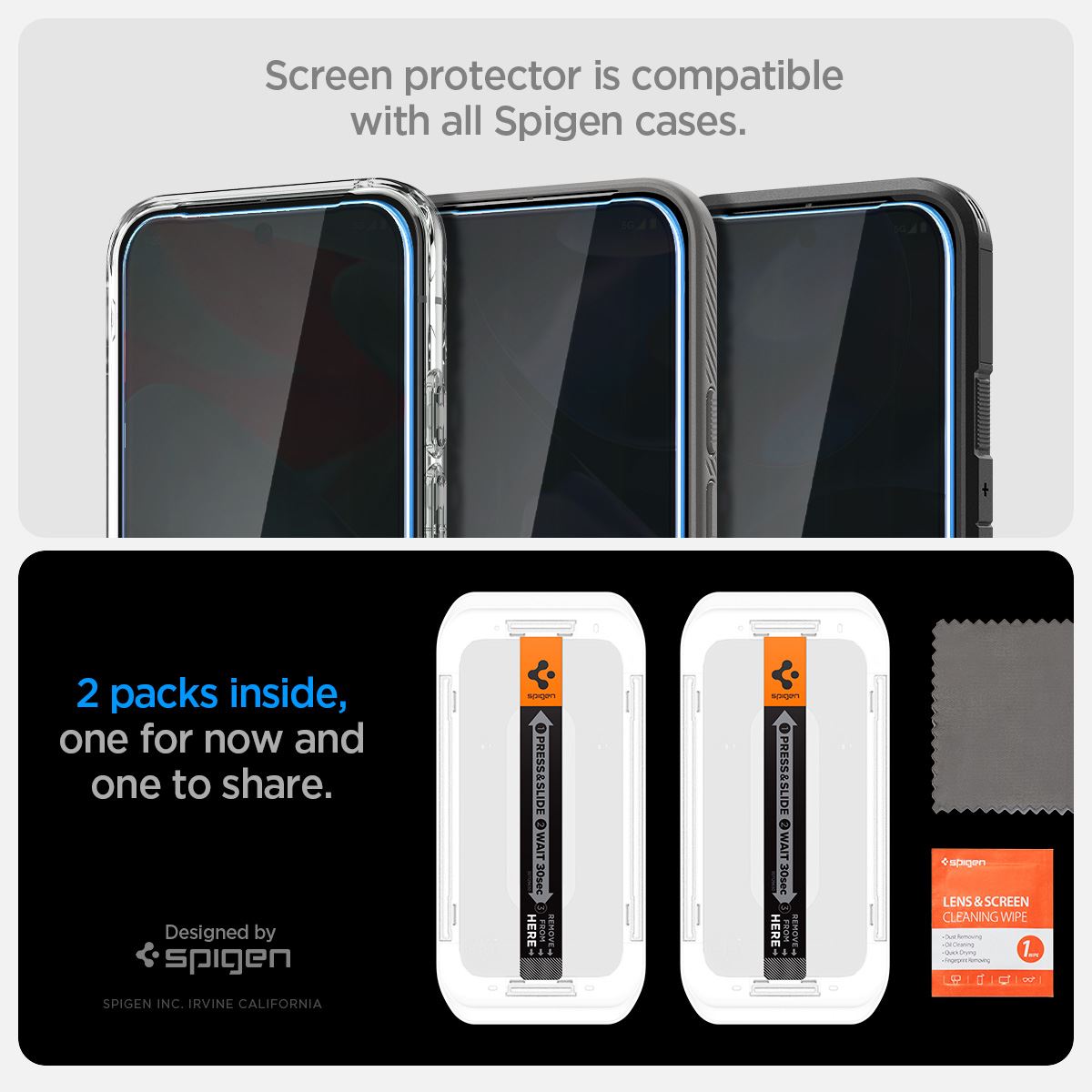 Spigen Glass tR EZ Fit (Privacy) 2 Pack - Google Pixel 9 Pro/9 (12)