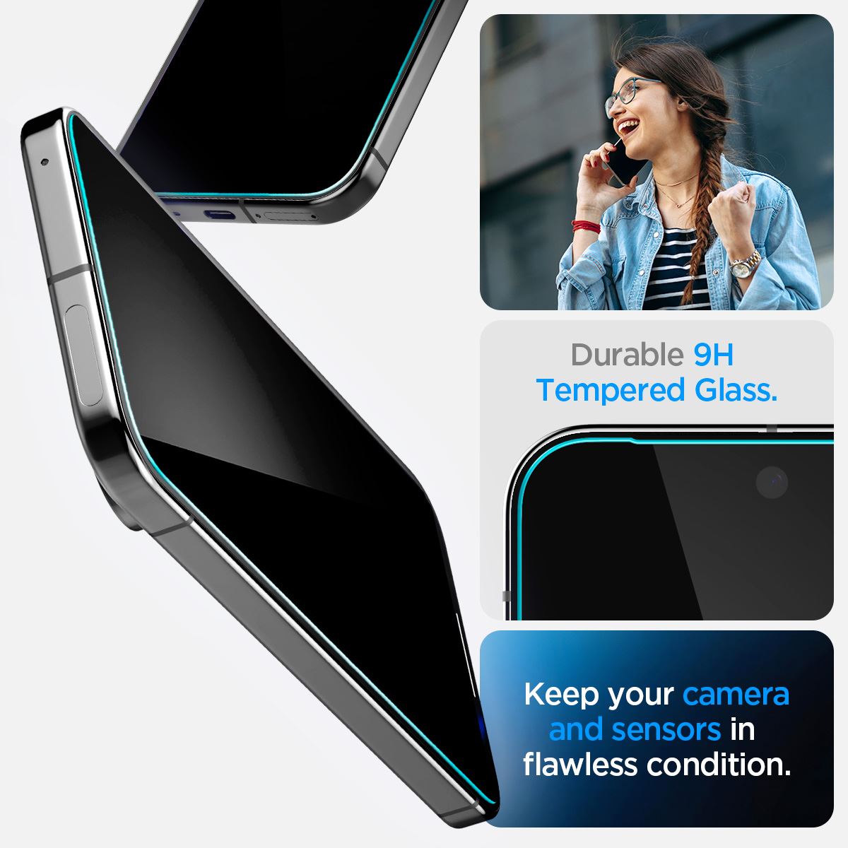 Spigen Glass tR EZ Fit (Privacy) 2 Pack - Google Pixel 9 Pro/9 (9)
