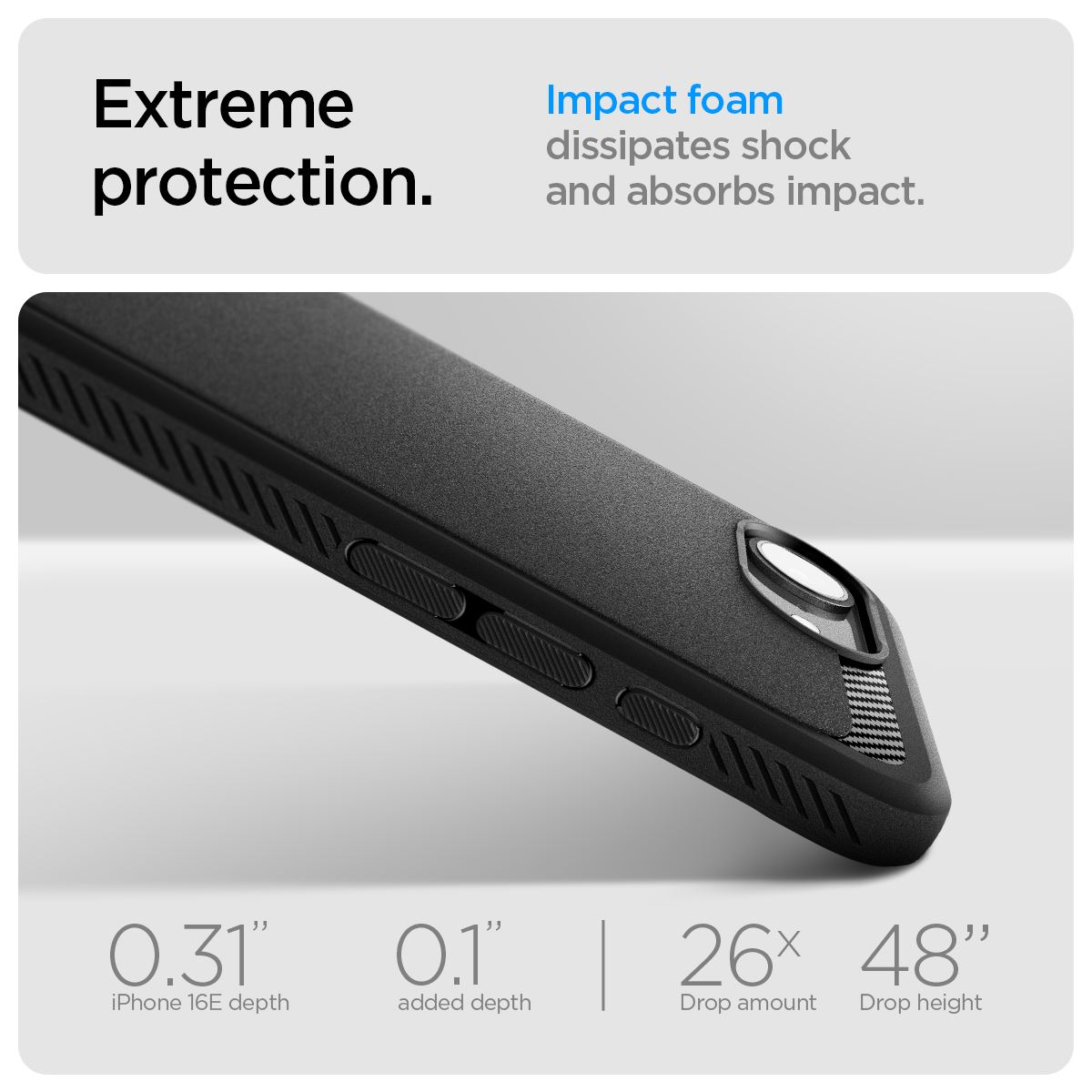 Spigen Rugged Armor MagSafe, matte black - iPhone 16e (15)