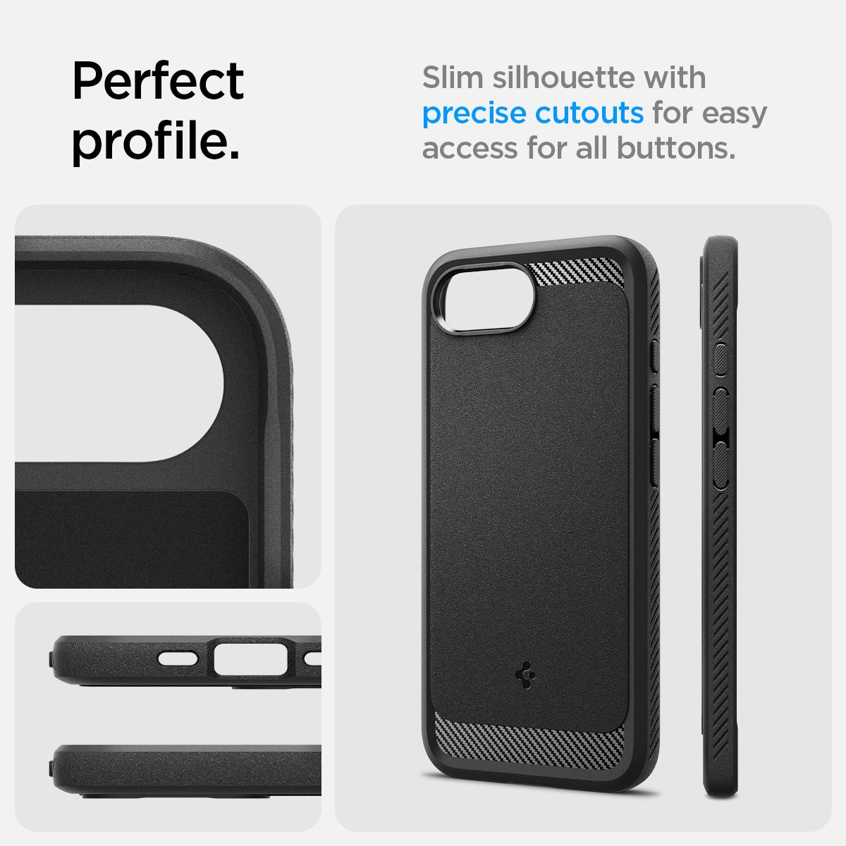 Spigen Rugged Armor MagSafe, matte black - iPhone 16e (17)
