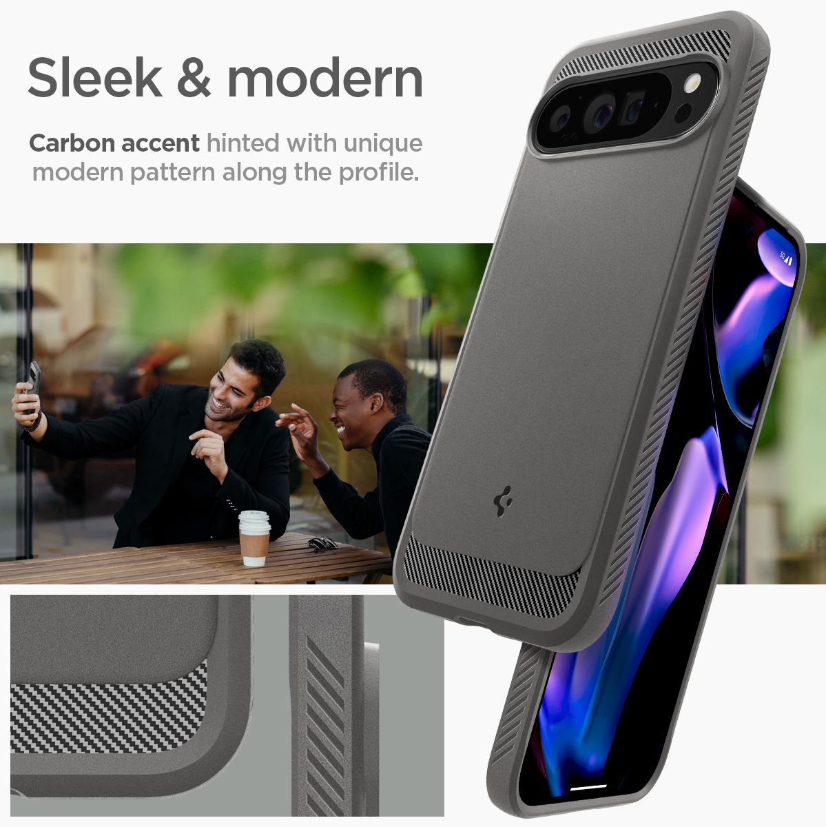 Spigen Rugged Armor, marble gray - Google Pixel 9 Pro XL (12)
