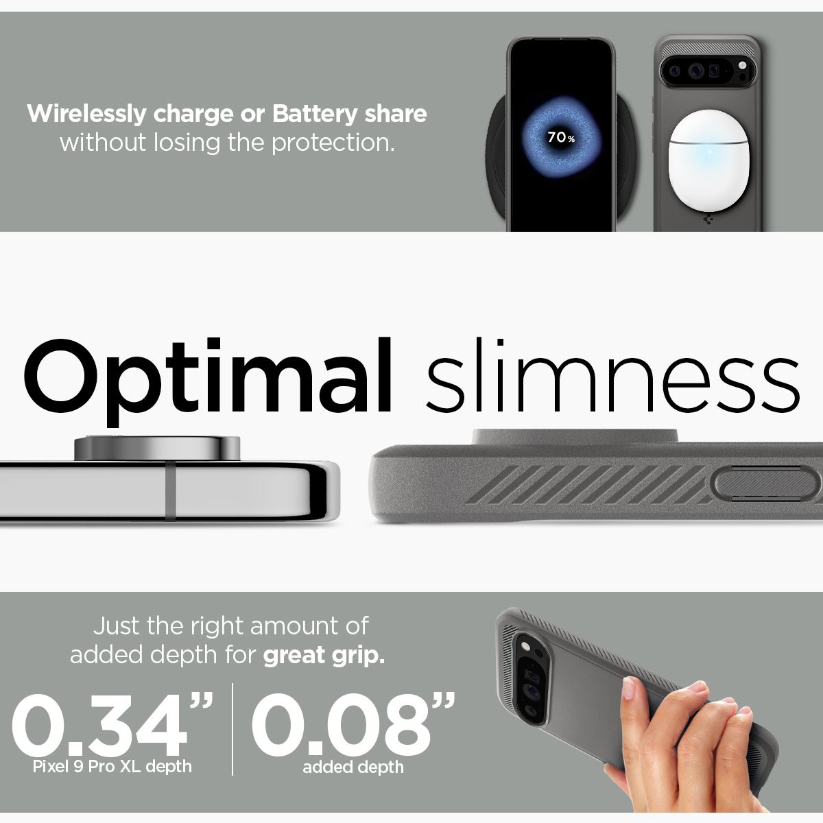 Spigen Rugged Armor, marble gray - Google Pixel 9 Pro XL (14)