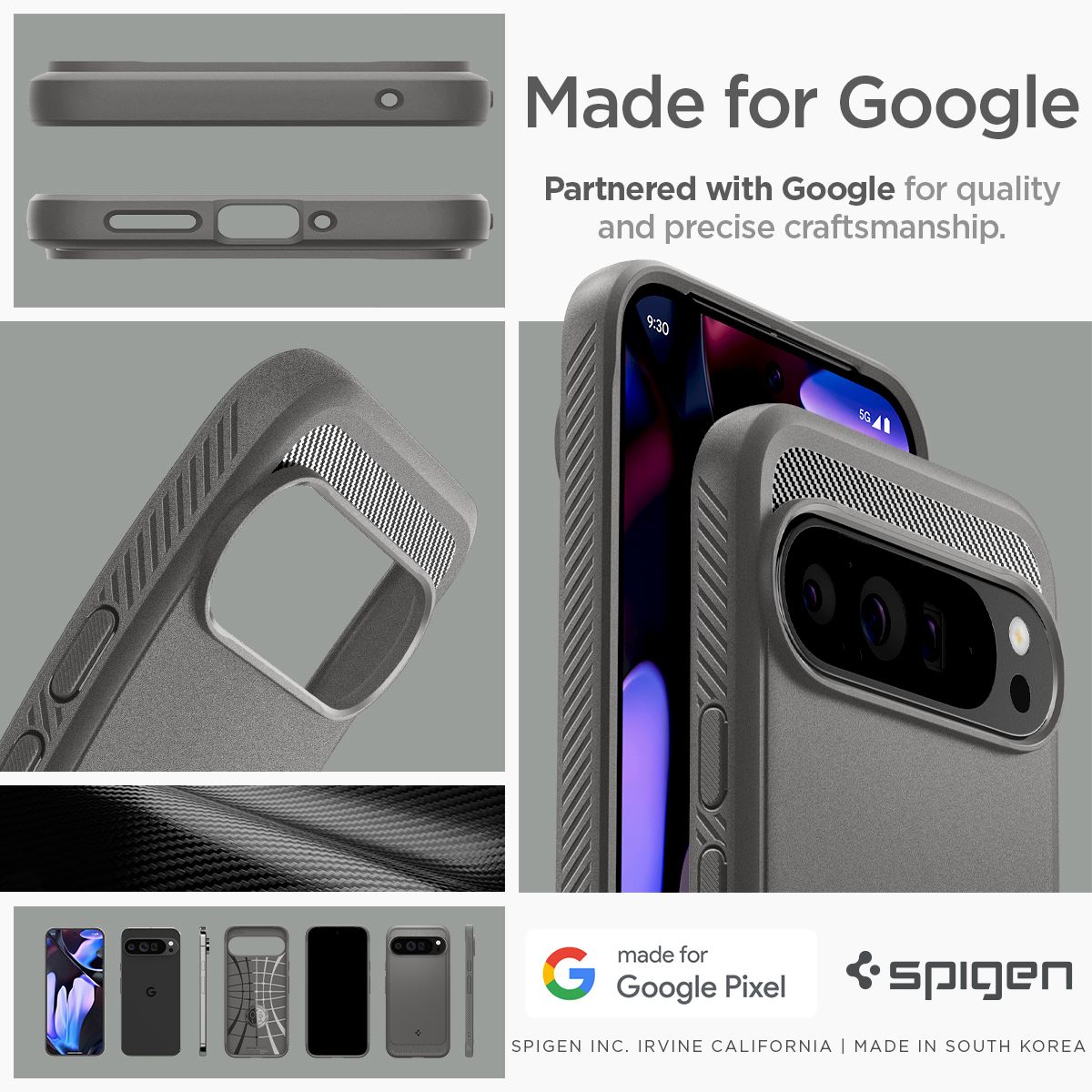Spigen Rugged Armor, marble gray - Google Pixel 9 Pro XL (16)