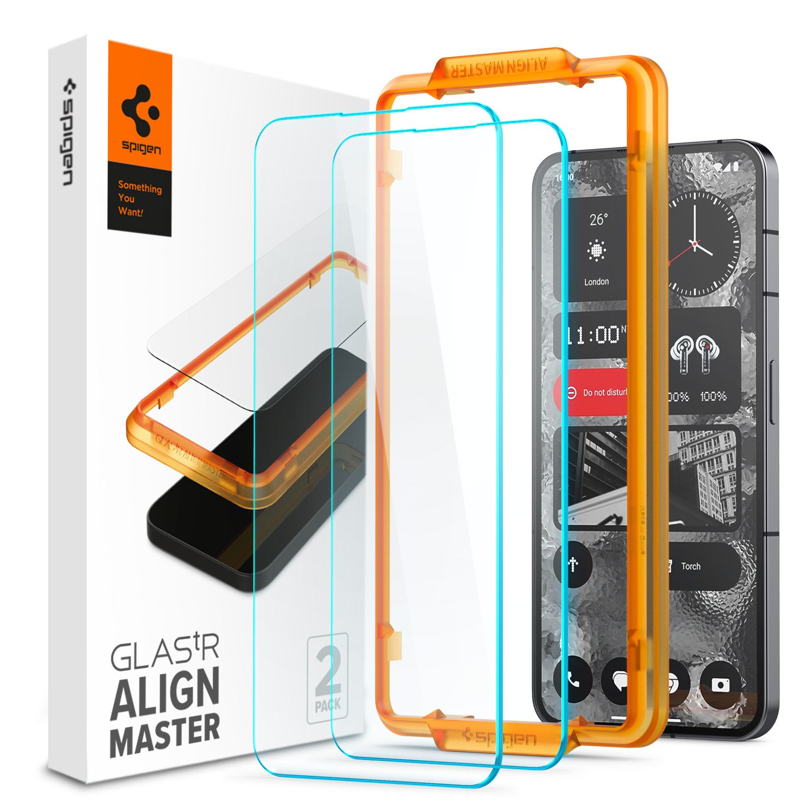 Spigen Glass tR AlignMaster 2 Pack - Nothing Phone (2) (1)