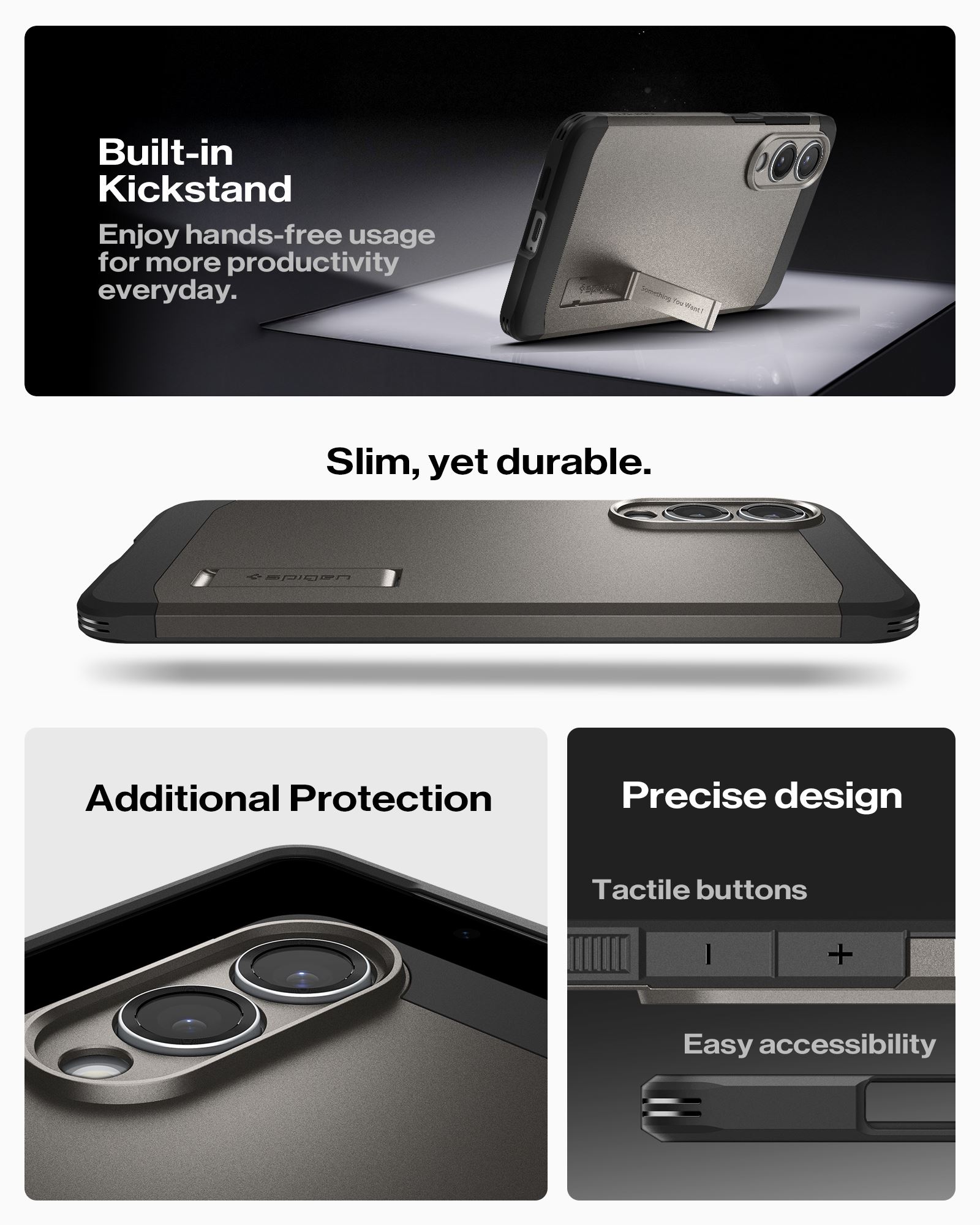 Spigen Tough Armor MagSafe, gunmetal - Samsung Galaxy S25 Edge (15)