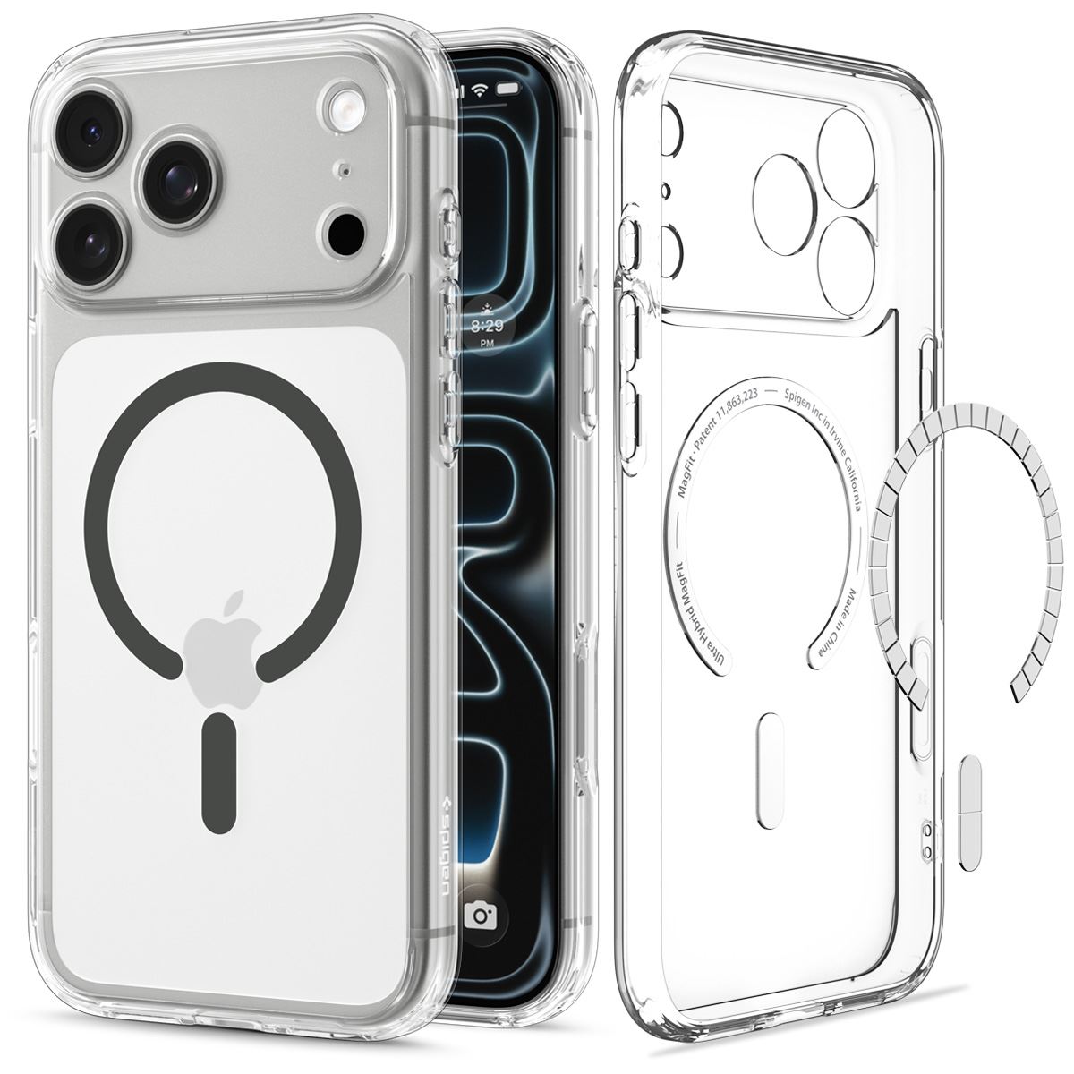 Spigen Ultra Hybrid MagSafe, clear graphite - iPhone 18 Pro Max/17 Pro Max (1)