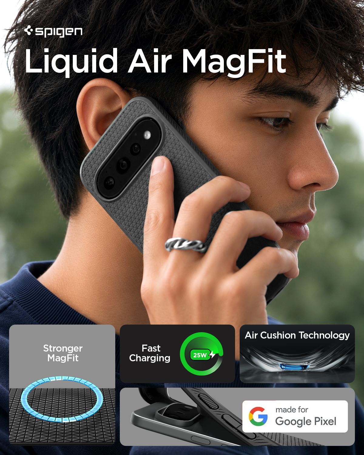 Spigen Liquid Air MagSafe, matte black - Google Pixel 11 Pro (11)