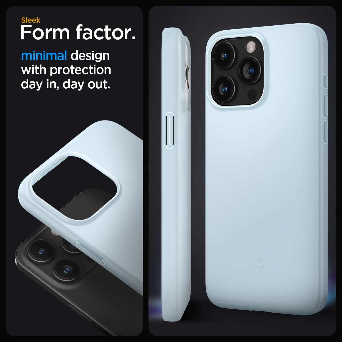 Spigen Thin Fit, mute blue - iPhone 15 Pro (13)