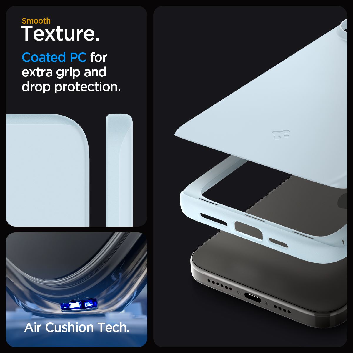 Spigen Thin Fit, mute blue - iPhone 15 Pro (14)