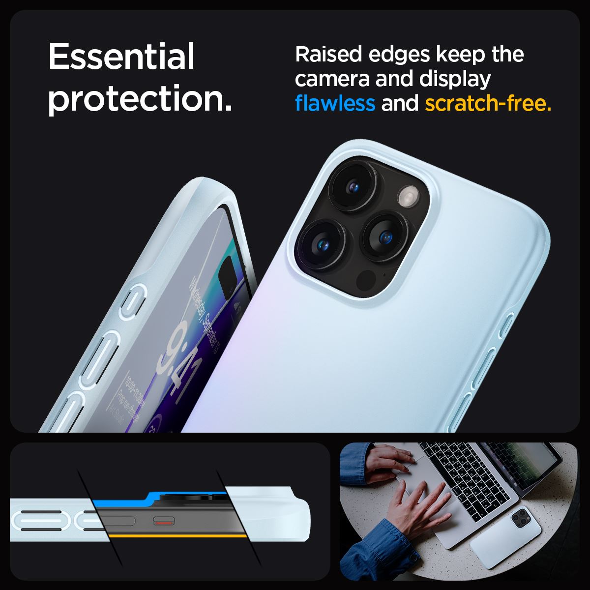 Spigen Thin Fit, mute blue - iPhone 15 Pro (15)
