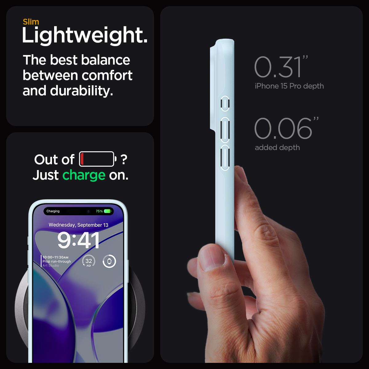 Spigen Thin Fit, mute blue - iPhone 15 Pro (16)