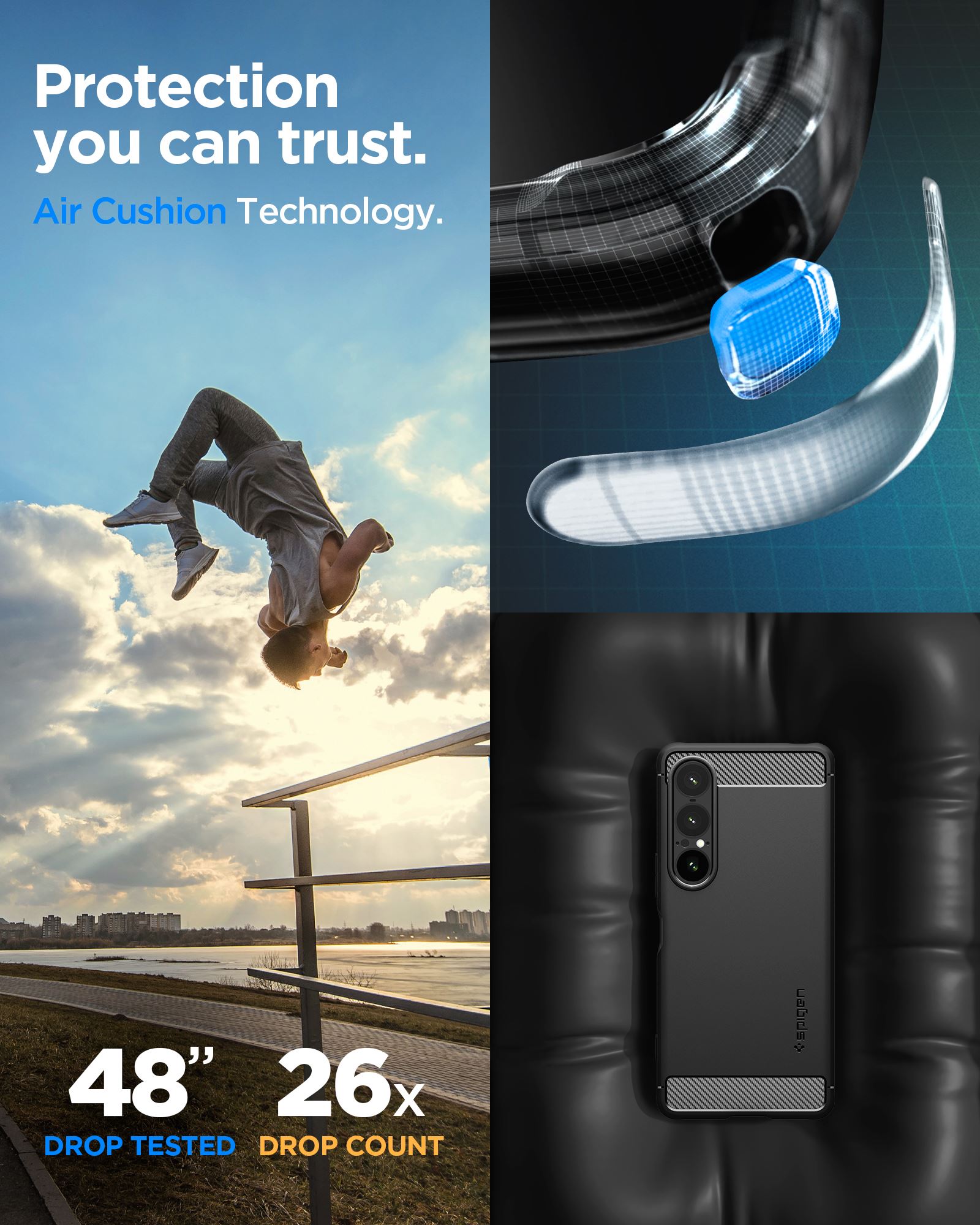 Spigen Rugged Armor, matte black - Sony Xperia 1 VII (7)