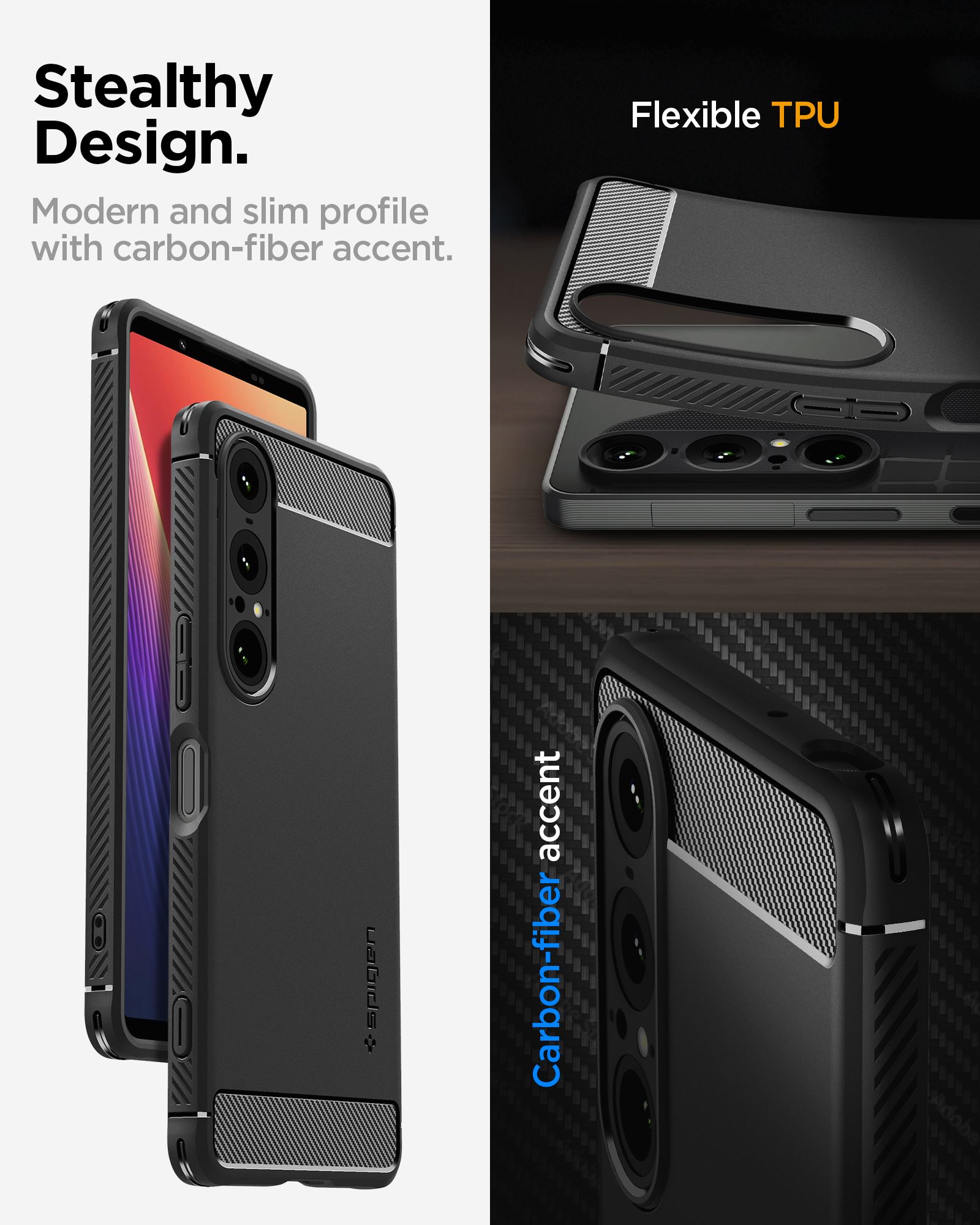 Spigen Rugged Armor, matte black - Sony Xperia 1 VII (8)