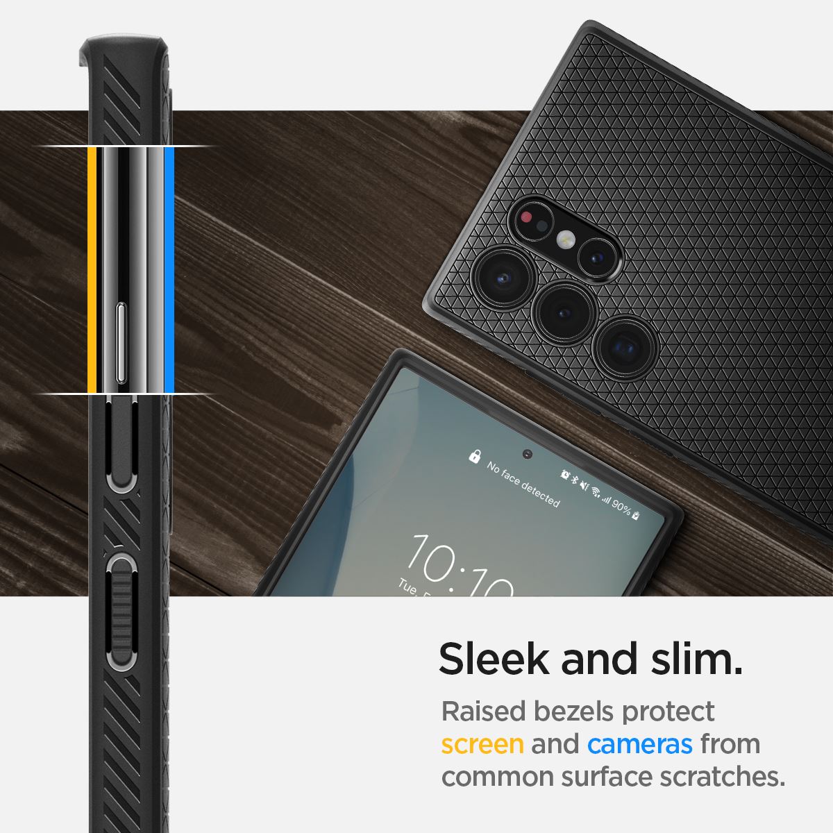 Spigen Liquid Air, matte black - Samsung Galaxy S22 Ultra (11)