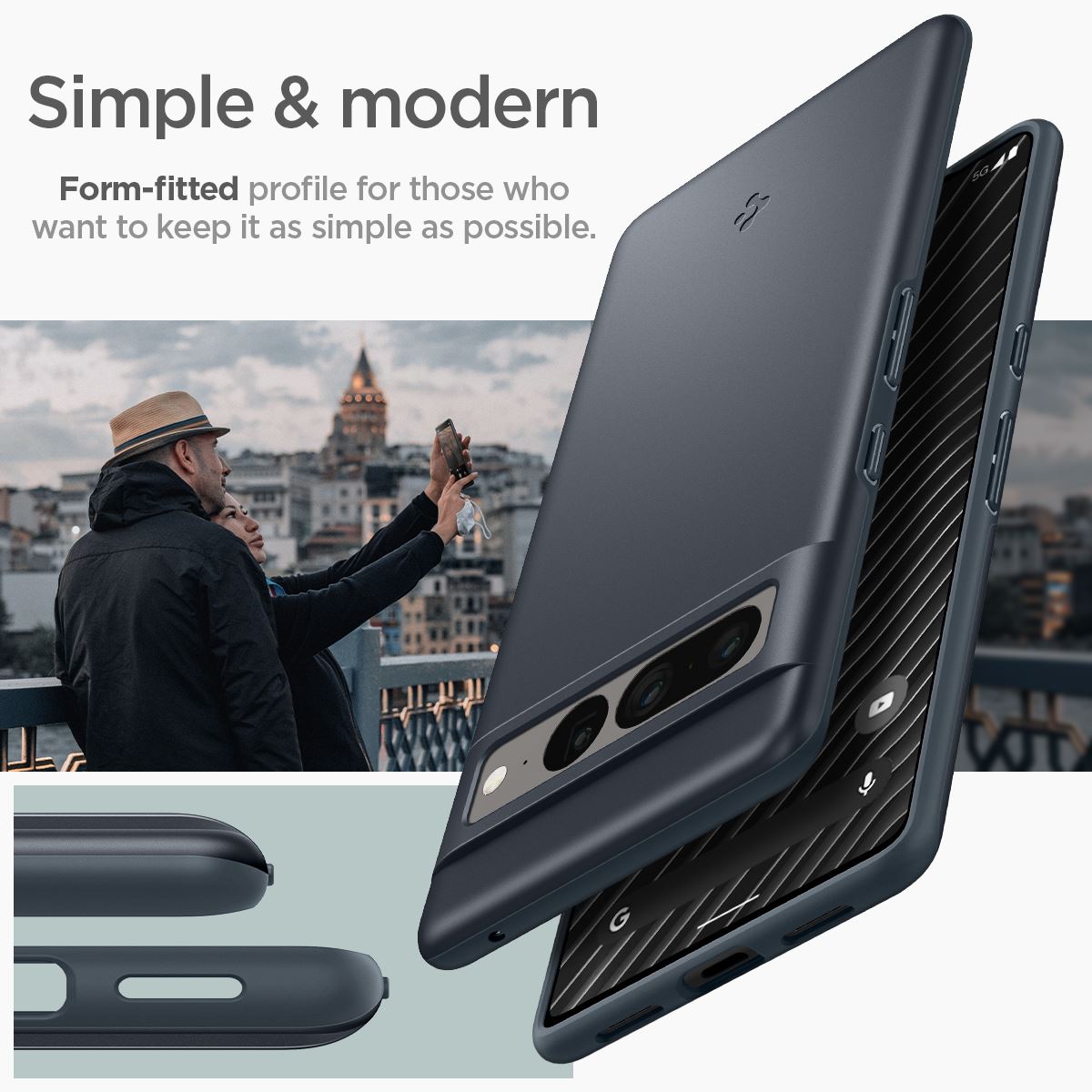 Spigen Thin Fit, metal slate - Google Pixel 7 Pro (13)