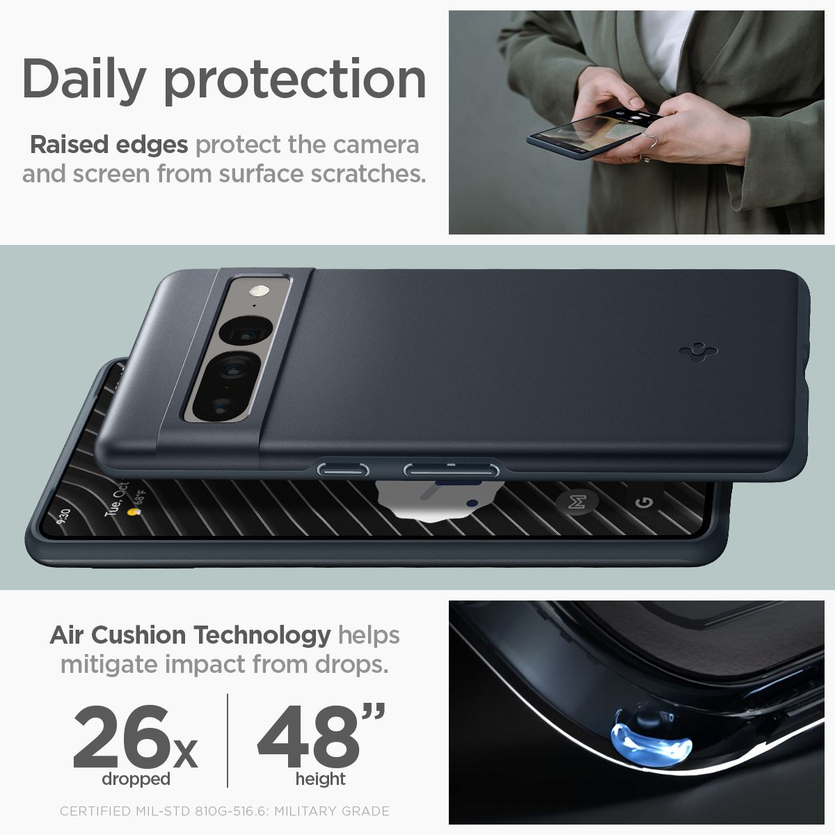 Spigen Thin Fit, metal slate - Google Pixel 7 Pro (14)