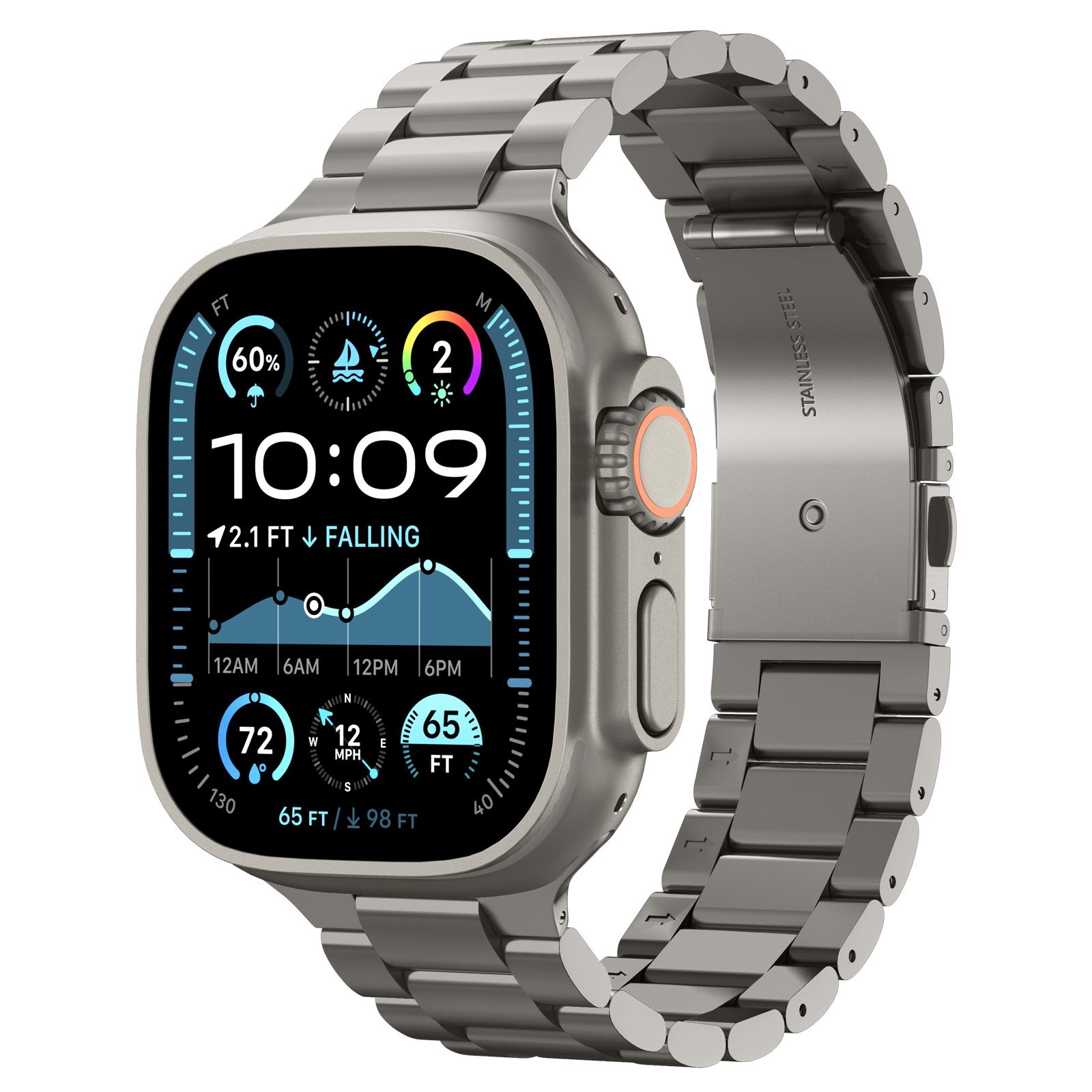 Spigen Modern Fit Titanium, natural titanium - Apple Watch 49mm/46mm/45mm/44mm (9)